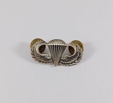 Vintage Sterling US Airborne Jump Wings Paratrooper Clutch Back Badge, Marked GP picture
