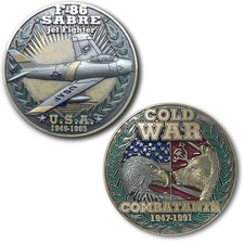F-86 Sabre North American USA vs USSR Cold War Combatants Challenge Coin
