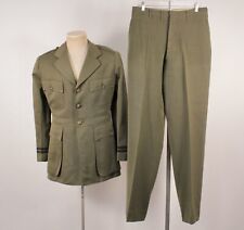 Men's WWII 1940s Green Wool US Navy Officer's Uniform Sz S WW2 USN Naval Jacket picture