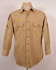 VTG 1940s WW2 US Army Air Force Khaki Uniform Shirt w Patches Sz S WWII 40s picture
