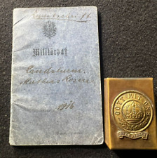 WWI German Original Militärpass ROSEN Inf Reg 457 Wounded 1918 Buckle Matchbox picture