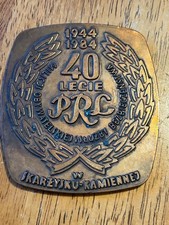 Vintage 1984 Polish Communist Police Bronze Plaque Medal MO SB Skarzysko-Kamienn