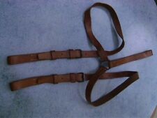 Vintage Yugoslavian (JNA Army)  Military Leather Y-Strap Suspenders picture