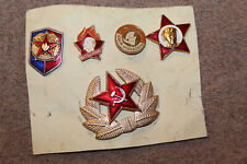 Original Soviet Union (Russian) Metal Insignia Lot, Five Items in Total  picture