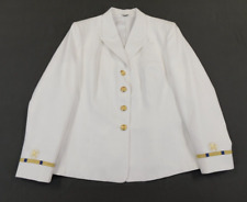 US Navy Jacket Womens 20 MR Warrant Officer 2 Service Dress White Polyester Coat picture