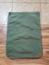Vtg US Army Military Issue Olive Drab Cotton Barracks Laundry Bag Faded 21x30 picture
