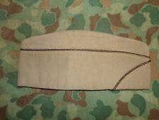 WW2 US Army Officers Gold-black Piped Garrison Cap Size 7 3/8 (Tan summer) picture