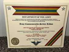 U.S. ARMY SERVICE RIBBON COMMEMORATIVE CERTIFICATE ~ W/PRINTING TYPE-1 picture