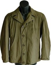 US Navy WWII N-4 Deck Jacket 1940s Wool Liner USN Olive Green Size Med picture