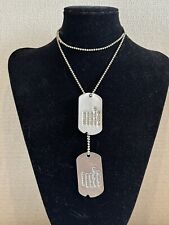 Vintage Original WWII USN United State Navy Sailor Dog Tags with Chain picture
