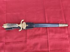 German Engraved Hunting Dagger Sword Stag Handle Knife (Dog Head) Alex Coppel picture
