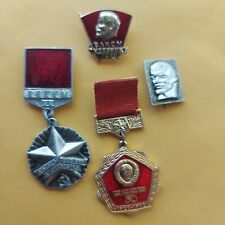 Soviet Russia Badge Medal Pin LENIN USSR ,Lot/ Set 4 Pcs #88d picture