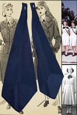 WWII 1943 US NAVY WAVE ENLISTED TYPE II BLACK SILK TWO-PIECE TIE