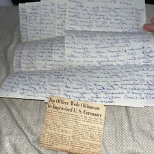 1945 Wife WWII Love Letter to US Navy Ensign w News Clipping on Okinawa Wedding picture