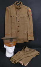 WWI U.S. Army Tank Armor Corps Mechanical Captain's Uniform & Service Visor Hat picture