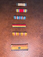 Lot of 6 WWII Campaign Ribbons- US Navy and Marine Corps- Campaigns Listed Below picture