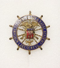 Northwestern Military & Naval Academy Hat Badge - nhm, s/b - Cadet 3059