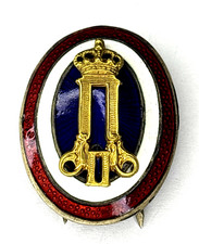 Kingdom of Yugoslavia King Peter II Cap Badge Šupan Varaždin Enamel Gilt