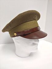 Vintage WW2 Era US Military Wool Dress Visor Cap - Size 7 1/8, Dress Uniform Hat picture