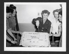 WWII 1945 WAC Birthday Cake, U.S. Army, & Photo 4" x 5 1/4"