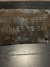 USS Cobbler SS 344 Submarine Sunk Brass Plaque From Buoy picture