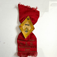1902 G.A.R. National Encampment Washington, D.C. Ribbon Badge w/ S.N. Meyer Tag