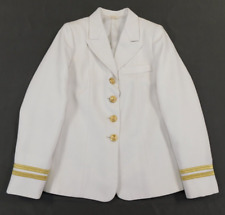 US Navy Jacket Women's 6 MP Officer Service Dress White Polyester Uniform Coat picture