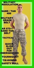 USGI QUICK SLIDE OUT MILITARY TACTICAL UNIFORM DSCP Tan 499 RIGGER Sand BELT 52