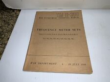 WW2 War Department Technical Manual FREQUENCY METER SETS 1944 Book ~ TM 11-300 picture