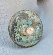 WW1 DATED BULLET EMBEDDED, DAMAGED BRITISH ONE PENNY COIN TRENCH ART SOUVENIR  picture