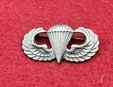WWII/2 US Army paratrooper jump wings full-size pin-back sterling marked. picture