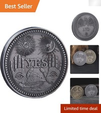 Compact Antique Silver Coin - Elegant Yes/No Divination Tool for Decision Making