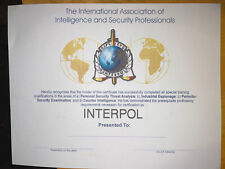 INTERPOL certificate. comes blank- fill in yoir own information 8.5” x 11” picture