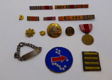 WWII Lot of Pins Ribbons Medals ID Bracelet South Pacific picture