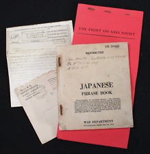 WW2 1944 Japanese Phrase Book , 1945 Letter And Small Book On A Battle In The Pa picture