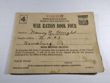 WWII Ration Book Four & Partial Stamps -- Nancy R. Knight, Harrisburg, Pa. picture