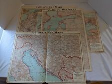 Original SET OF 4 1915 World War I Country National Border Maps France Russia picture