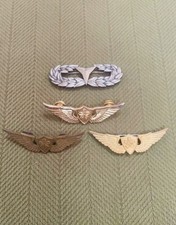 Japan JGSDF Pilot Wing Badge & Physical Fitness Insignia 4pc Military Lot