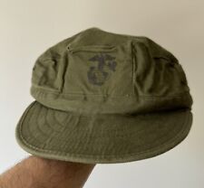 1980s United States Marine Corps Olive Stamped Utility Cap USA Made Size Large picture