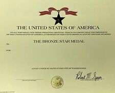 Original ARMY Bronze Star Medal Certificate -BLANK with Robert M.Speer Signature picture