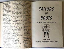 RARE WWII US Navy Book SAILORS IN BOOTS with 112 Signatures of U S Navy Recruits picture