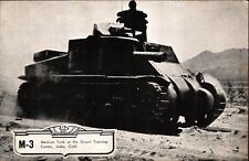 Rare M-3 Medium tank Lithograph WWII Era Army USA Vintage 5x8 picture