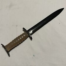 Custom WWII Fighting Knife Black Heavy Sharp Blade Horn picture