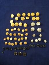 Vintage Lot 65 + Military Embossed Eagle Brass Buttons Waterbury U.S. Army Navy picture