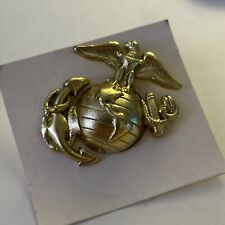 US Marine Corps Left Cap Gold Emblem WW 2 USMC Lapel / Hat Pin 1-3/4