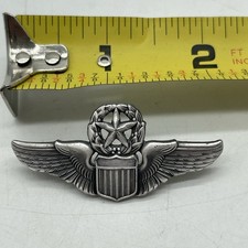 Vintage U.S. Military Air Force Command Pilot Wings Pin Badge 2” Metal
