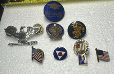 U.S Military Lot of 8 Miscellaneous Medals & Pins Marine Army Navy Air Force Ect