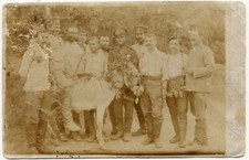 WW1 - Real Photo PC "Bulgarian Soldiers at rest w.donkey"