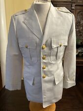 US ARMY OFFICERS OBSOLETE DRESS WHITE UNIFORM JACKET - SIZE SMALL USED CONDITION picture