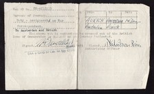 CANADA Military 1945 (likely) Vehicle Pass for War Correspondent; Netherlands